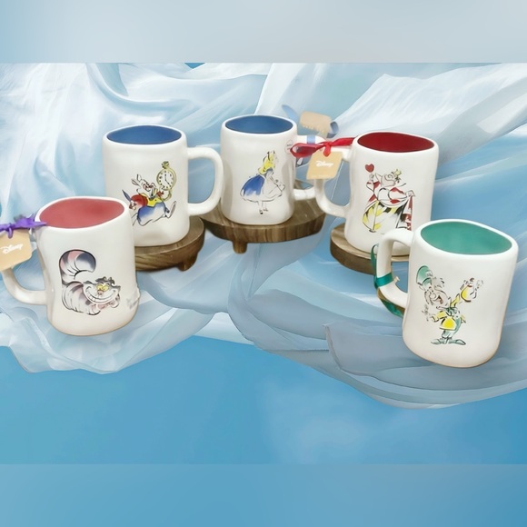 RAE DUNN ALICE IN WONDERLAND Character Mugs Set